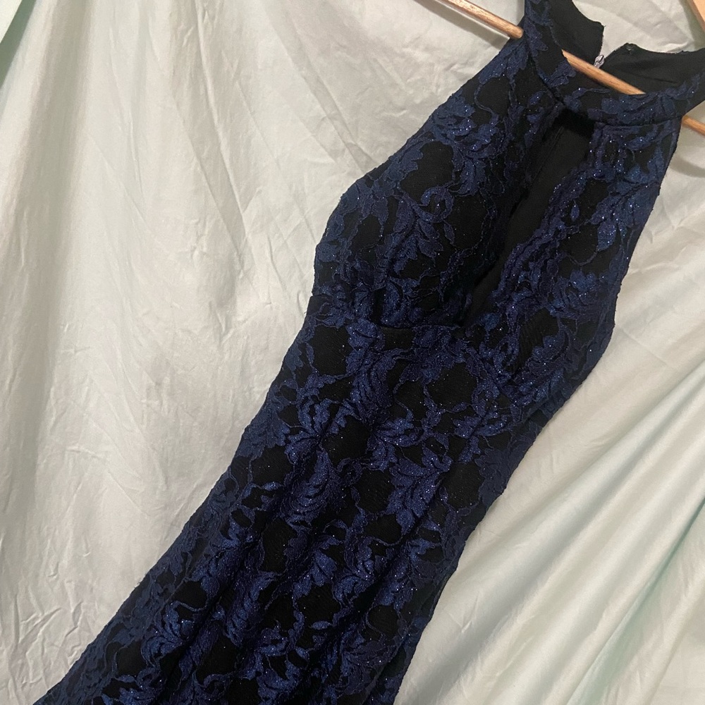 Night way blue and black formal dress